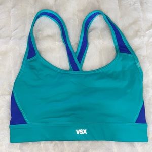 VICTORIA'S SECRET VSX Sports Bra The Player Crossback  Blue Green Extra Small XS